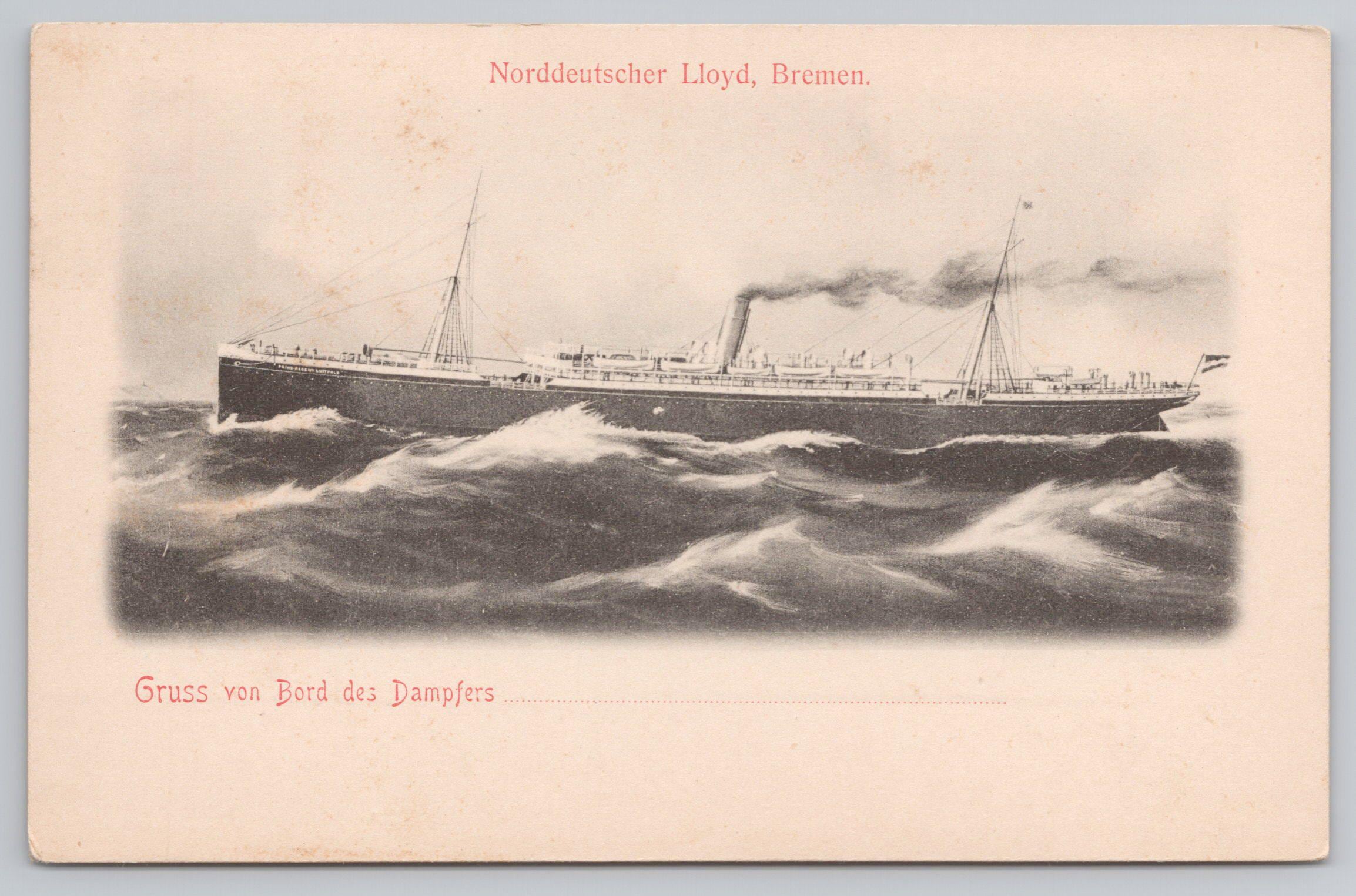 1137 Norddeutscher Lloyd Bremen Line Steamship Ship Ocean Liner