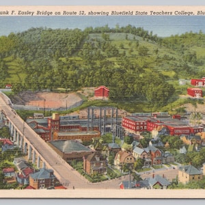 Bluefield West Virginia WV Zustand Lehrer College Leinen Postkarte 1472