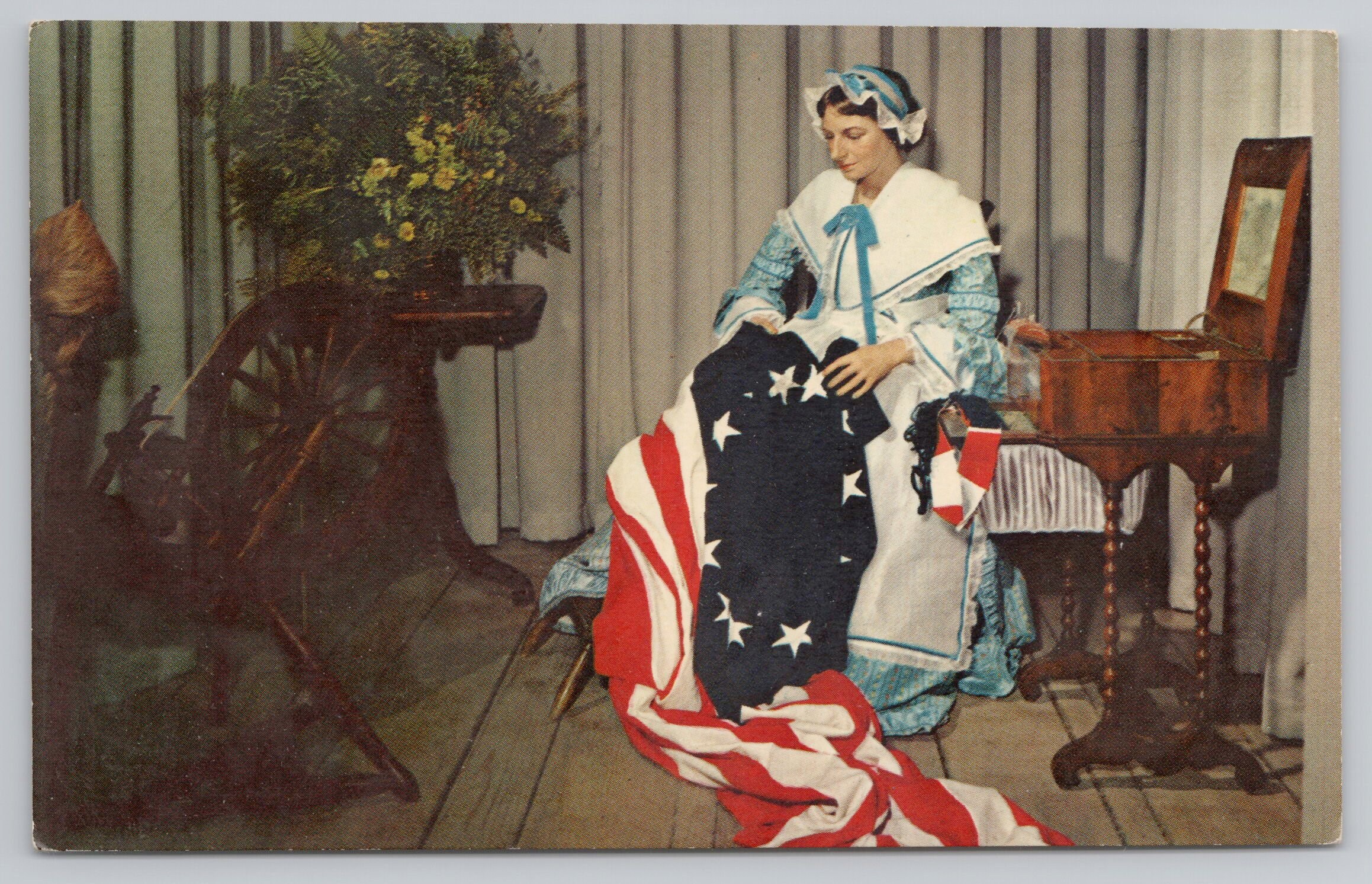 Vintage Betsy Ross Making Flag Wax Museum Chrome Postcard - Etsy