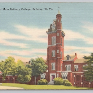 Bethany West Virginia Bethany College-Turm-Antike-Postkarte 1373