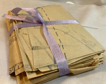 Vintage Sewing Pattern Tissue Paper, 1/4 pound, Mixed Media Supply, Junk Journal
