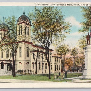 Carte postale de Moundsville, Virginie-Occidentale, Palais de justice, monument 1480