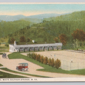 White Sulphur Springs, West Virginia, Kasino, Tennis, The Greenbrier Postkarte 1296