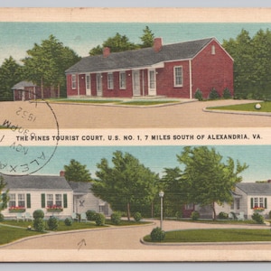 1952 Pines Tourist Court Telefon Engleside 79 Alexandria Petrie Mount Vernon VA PC 1567