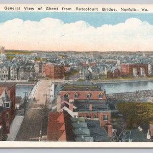 General View of Ghent Residential Section, Norfolk, Virginia VA Postcard 0839