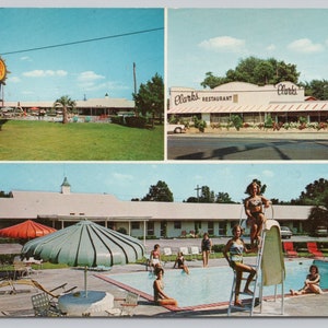 Jaren 60 Santee South Carolina Quality Courts Motel Clark's Restaurant Briefkaart 0672