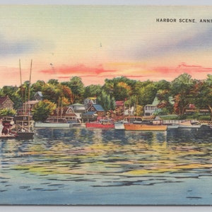 Cartolina d'epoca della scena del porto di Massachusetts Annisquam 0655