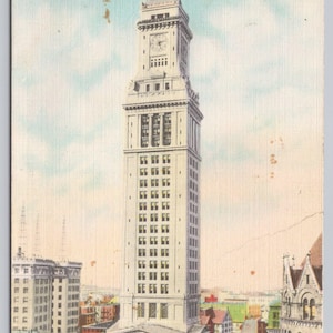 US Custom House, Boston, Massachusetts, cartolina pubblicitaria di Warshaw 1159