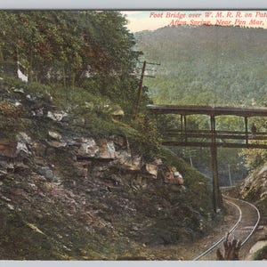 Pen Mar Glenn Pennsylvania Afton Springs Brücke WM Eisenbahn c1900s Postkarte 1634