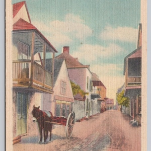 St Augustine FL Florida, Charlotte Street View, tempi antichi, cartolina vintage 0628