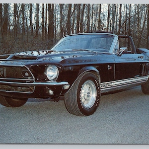 Carte postale convertible Shelby Mustang GT-500 KR de 1968, Dells Auto Museum, WI 0955