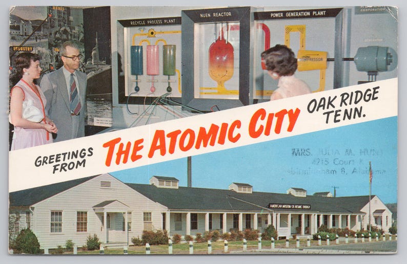 Oak Ridge Post Card 2045 Greetings From the Atomic City, Oak Ridge Tenn Vintage Postcard - Etsy