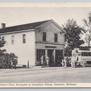 Dearborn, Michigan Cartolina NEGOZIO GENERALE WATERFORD Greenfield Village, c1948 0642
