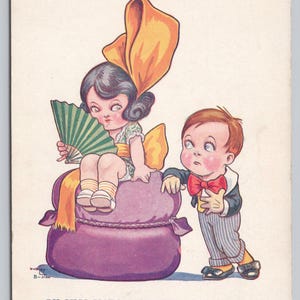 Dudley Buxton Butter or Worse Marriage Wordplay Humor c1910 Vintage Postkarte 0918