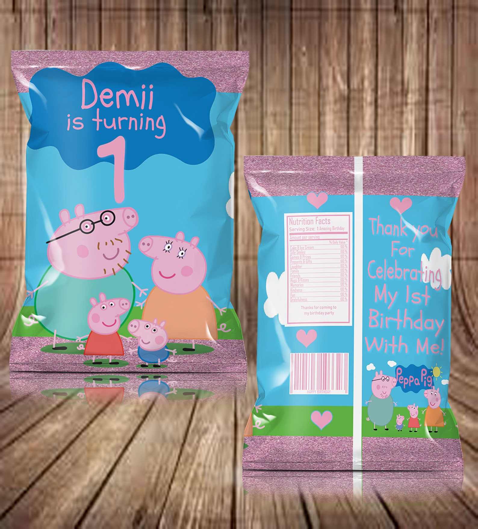 Peppa Pig Chip Bag/ Party Favor Bags Etsy UK
