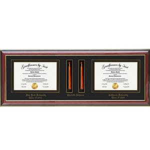 Double diploma  and tassels frame  (Customizable) ,6x8,7x9,8x10,8.5x11,9x12,10x13,11x14 landscape
