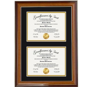 Double diploma  frame  Walnut RC-V 8x6,11x8.5,11x14,8x10,5x7,7x9,9x12,10x13