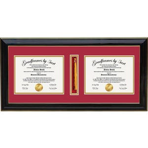 Custom Double diploma  frame with tassel Black/Red RC-H  ,6x8,7x9,8x10,8.5x11,9x12,10x13,11x14, Certificate, Degree, Document