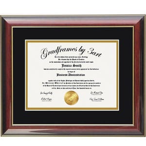 Mahogany Diploma Frame with Gold Accents - 8.5x11 Certificate Frame