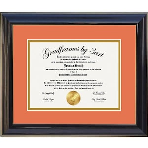 Walnut Diploma Frame with Gold Accents - 8.5x11 Certificate Frame