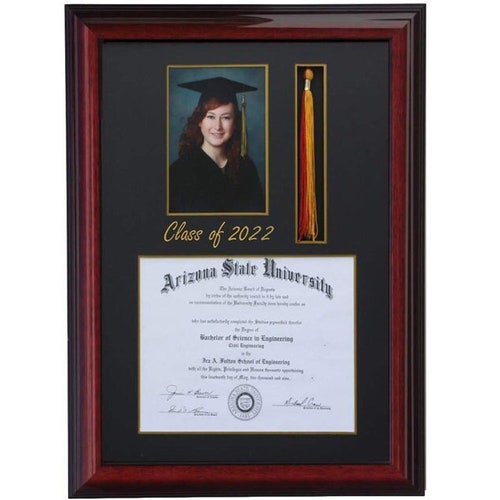 Double Diploma Frame With Tassel B customizable Etsy