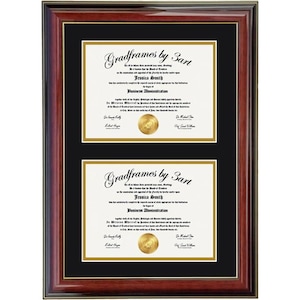 Custom Double diploma  frame  M.  RC-V 8x6,11x8.5,11x14,8x10,5x7,7x9,9x12,10x13 graduation frame, gift, degree frame college , certificate