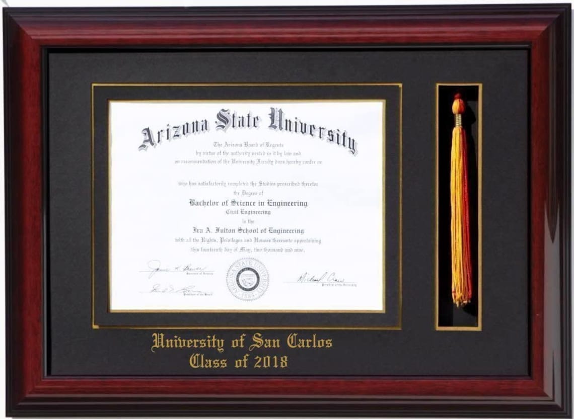Diploma frame with tassel BlackBL Etsy