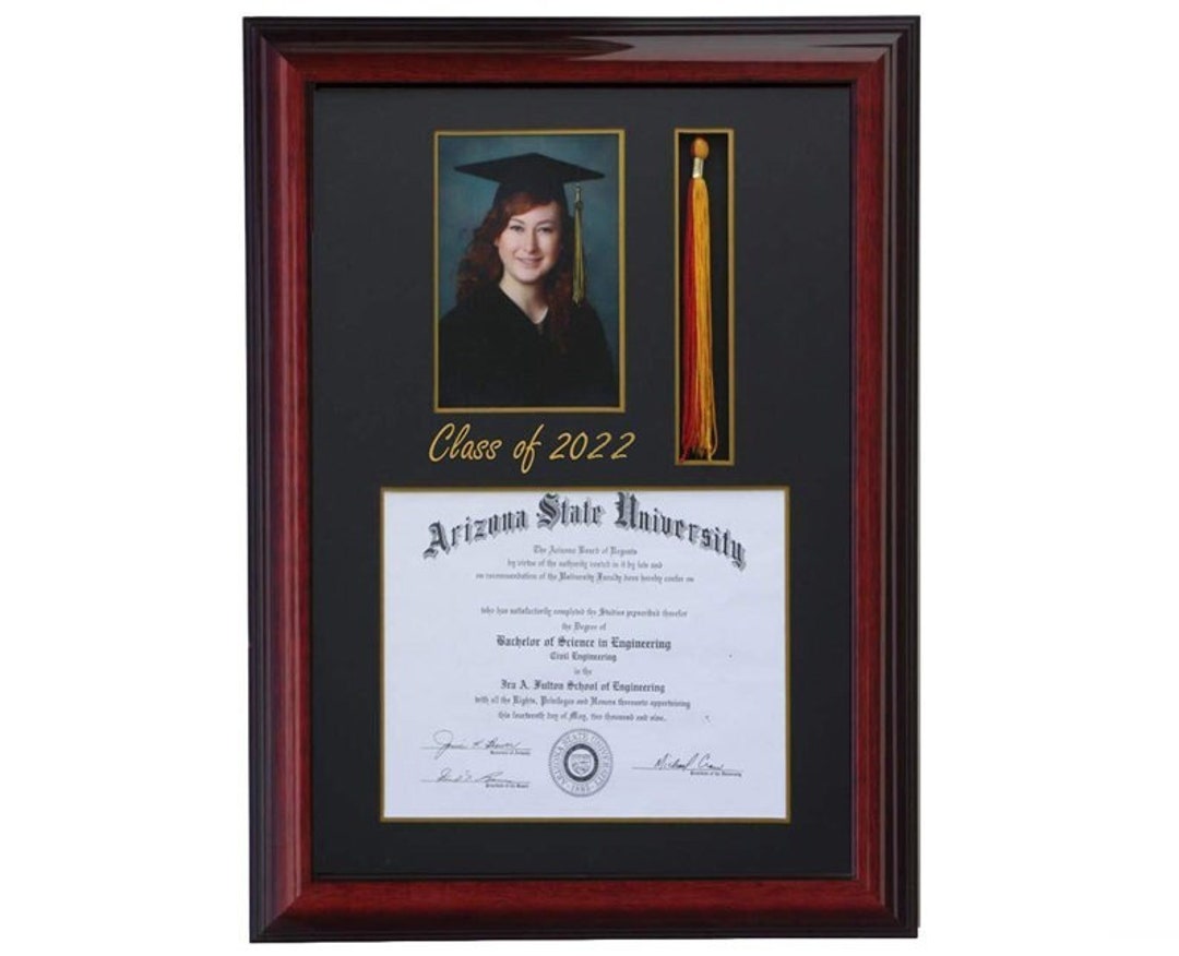Diploma Frame With Tassel and a 5x7 Pic. Brsq customizable Etsy