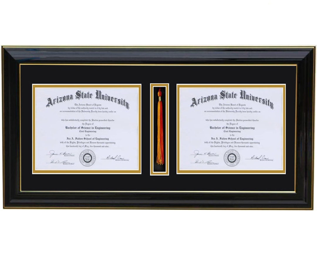 Double Diploma Frame With Tassel RC customizable ,6x8,7x9,8x10,8.5x11