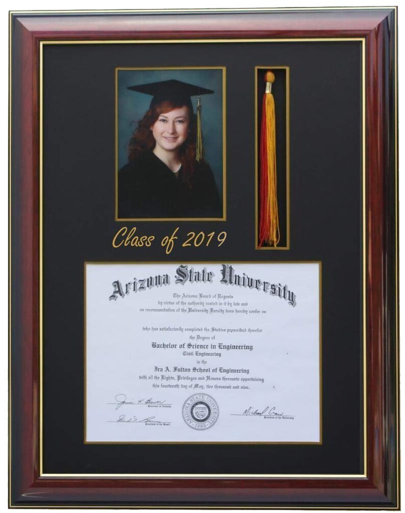 Diploma Frame With Tassel and a 5x7 Pic. B SQ customizable Etsy