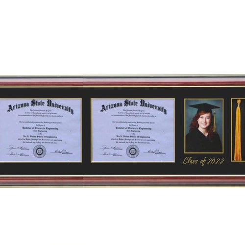 Double Diploma Frame With Tassel B customizable Etsy