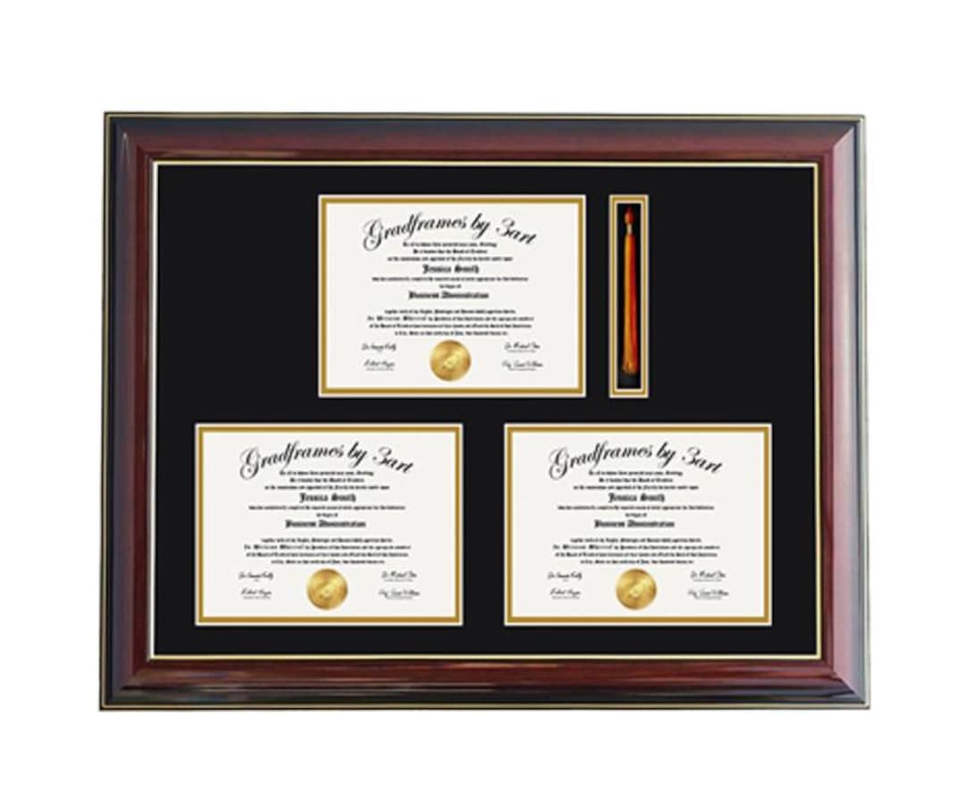 Triple Frame Graduation Custom Triple Diploma Tassel Frame B. RC-SQ 6x8,7x9,8x10,8.5x11,9x12 ...