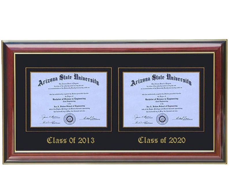 Customizable double diploma frame landscapeH Etsy