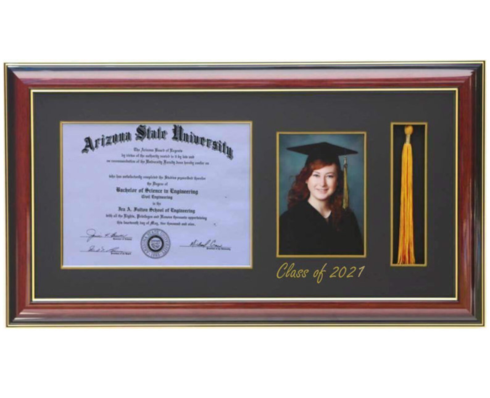 Diploma Frame With Tassel and a 5x7 Pic. M. customizable Etsy UK