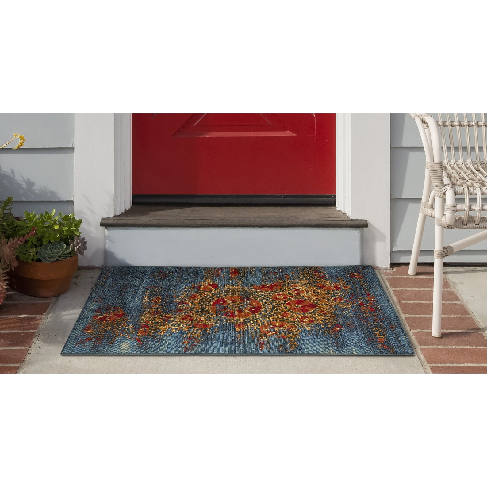 Liora Manne Marina Suzanie Indoor Outdoor Area Rug Blue Etsy