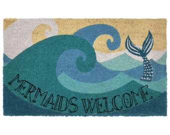 Multicolor Caroline's Treasures BB8513MAT Mermaid on The Beach Indoor or Outdoor Mat 18x27 18H X 27W Multicolor Caroline's Treasures BB8513MAT Mermaid on The Beach Indoor or Outdoor Mat 18x27 18H X 27W