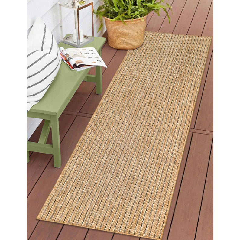 Liora Manne Carmel Texture Stripe Indoor Outdoor Area Rug Sand Etsy