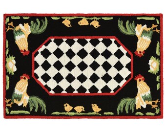 Black/Red Vintage Rooster Cock Kitchen Mat Area Rug Floor Carpet Non-Slip Door Mat for Kitchen Bedroom Living Room Indoor Outdoor Home Decor 39x20 inch Black/Red Vintage Rooster Cock Kitchen Mat Area Rug Floor Carpet Non-Slip Door Mat for Kitchen Bedroom Living Room Indoor Outdoor Home Decor 39x20 inch
