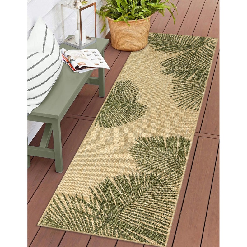 Liora Manne Carmel Palm Indoor Outdoor Area Rug Green Etsy
