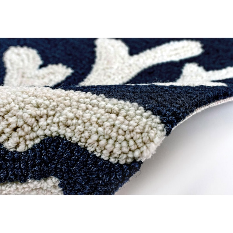 Liora Manne Capri Coral Border Indoor Outdoor Area Rug Navy Etsy