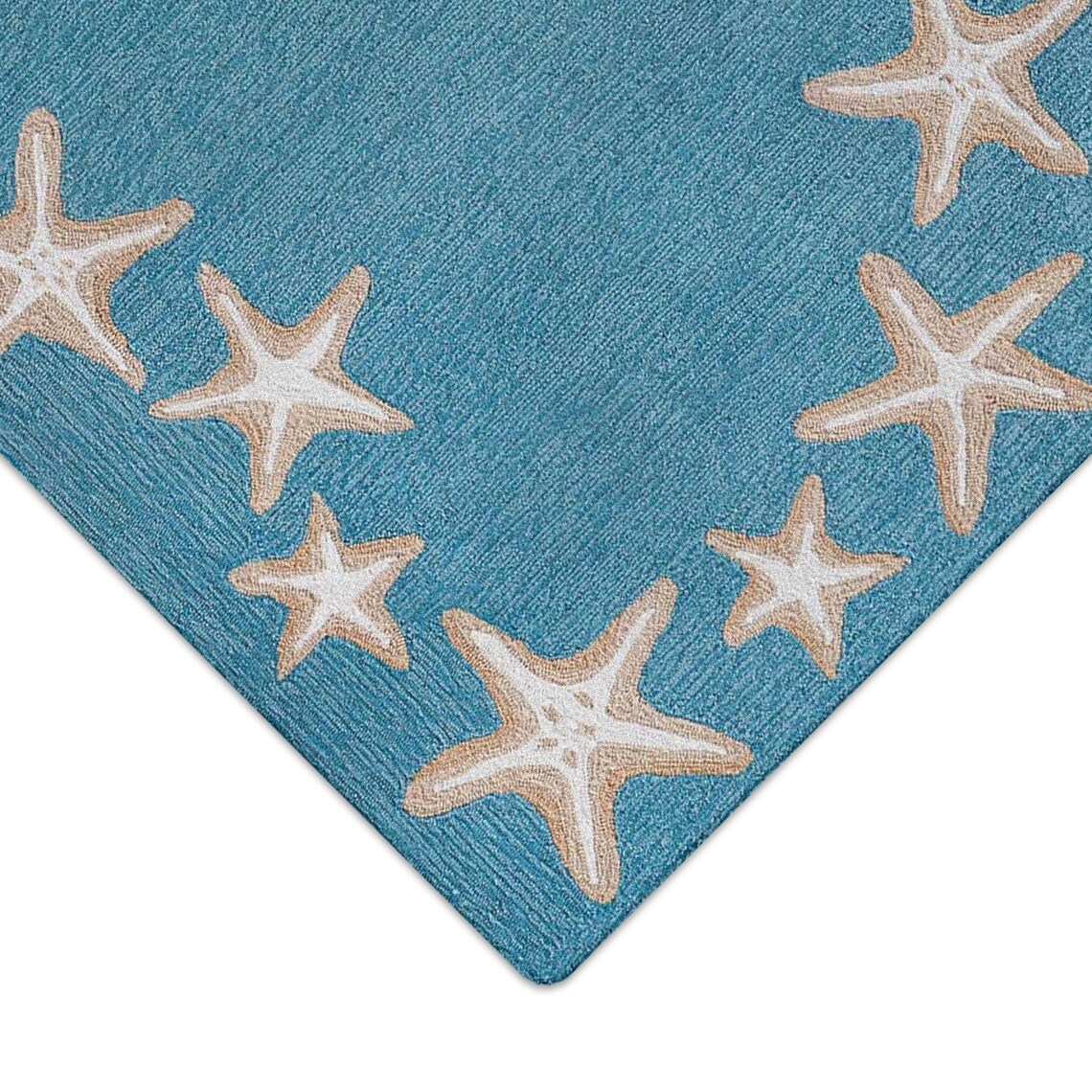 Liora Manne Capri Starfish Border Indoor Outdoor Area Rug Aqua Etsy