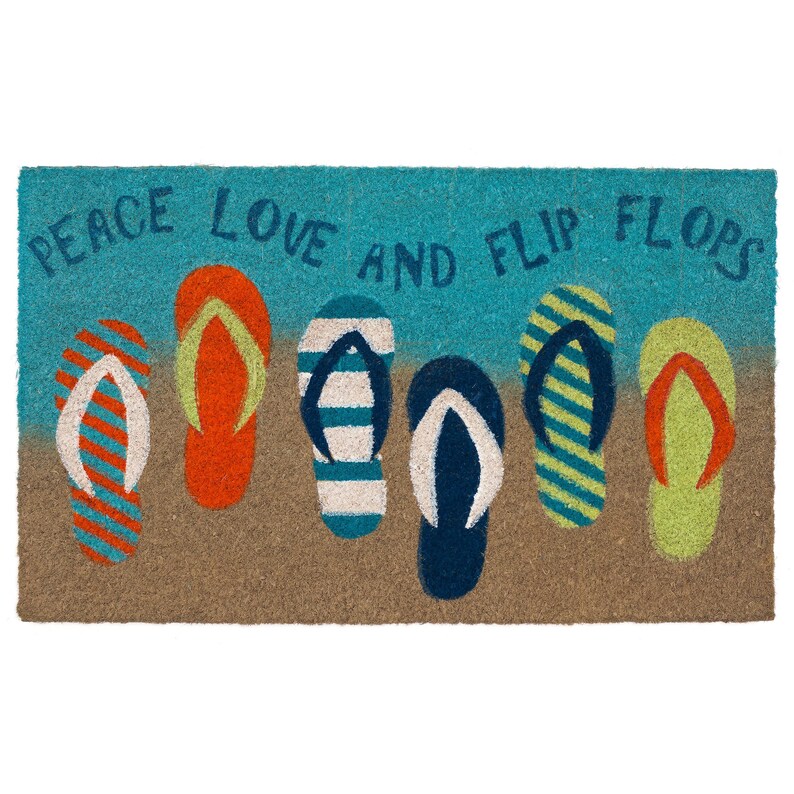 Liora Manne Natura Flip Flops Outdoor Door Mat Ombre Blue Etsy
