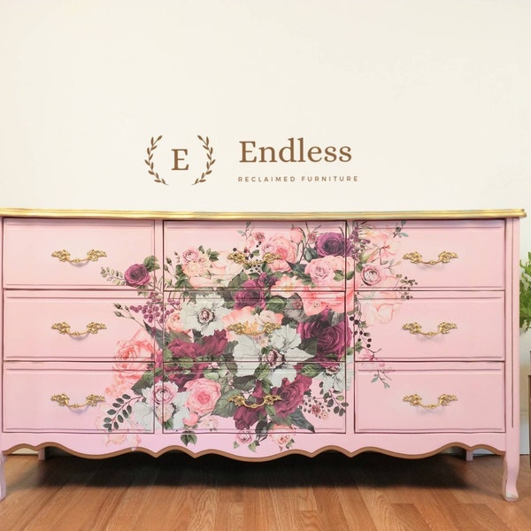 SOLD. Not for sale. Example only. French dresser/farmhouse dresser/pink