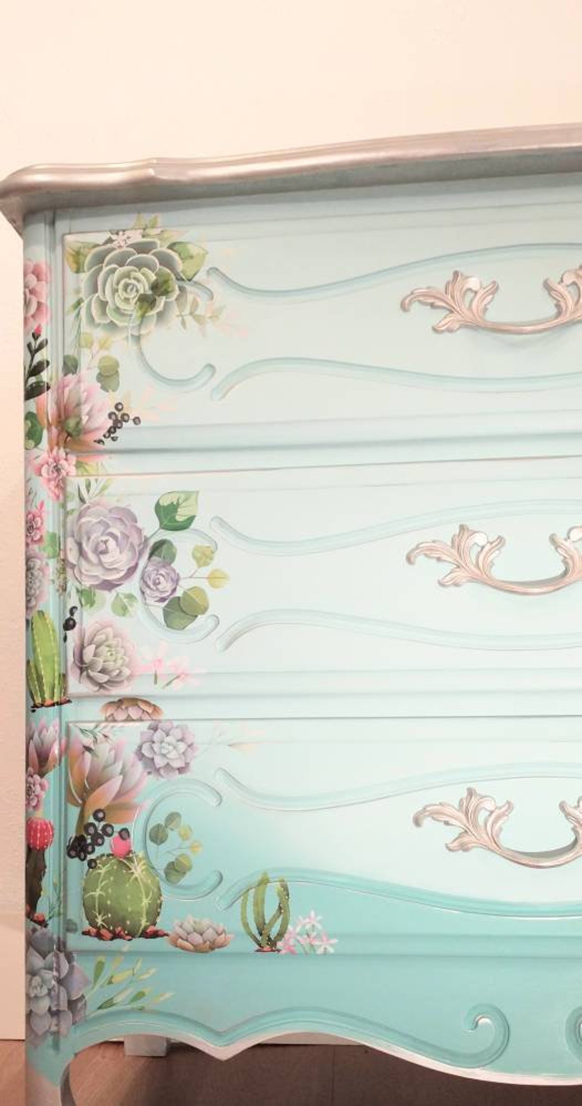 SOLD Epoxy Resin Top/epoxy Dresser/succulent Etsy