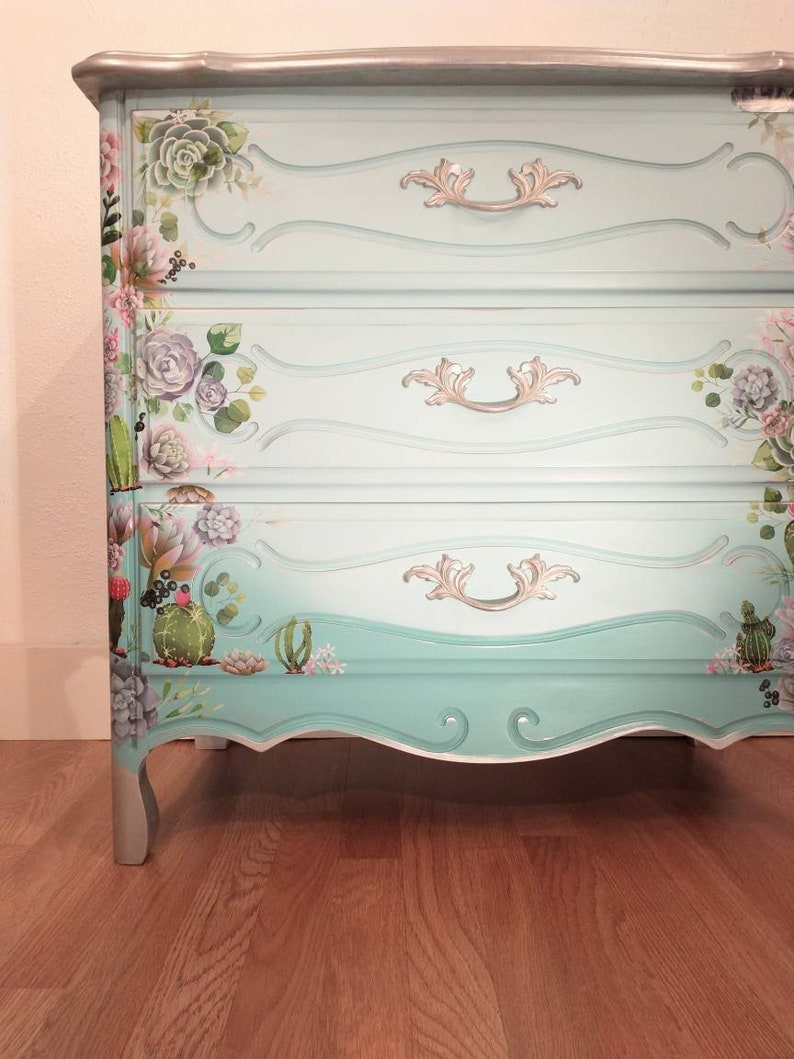 SOLD Epoxy Resin Top/epoxy Dresser/succulent Etsy