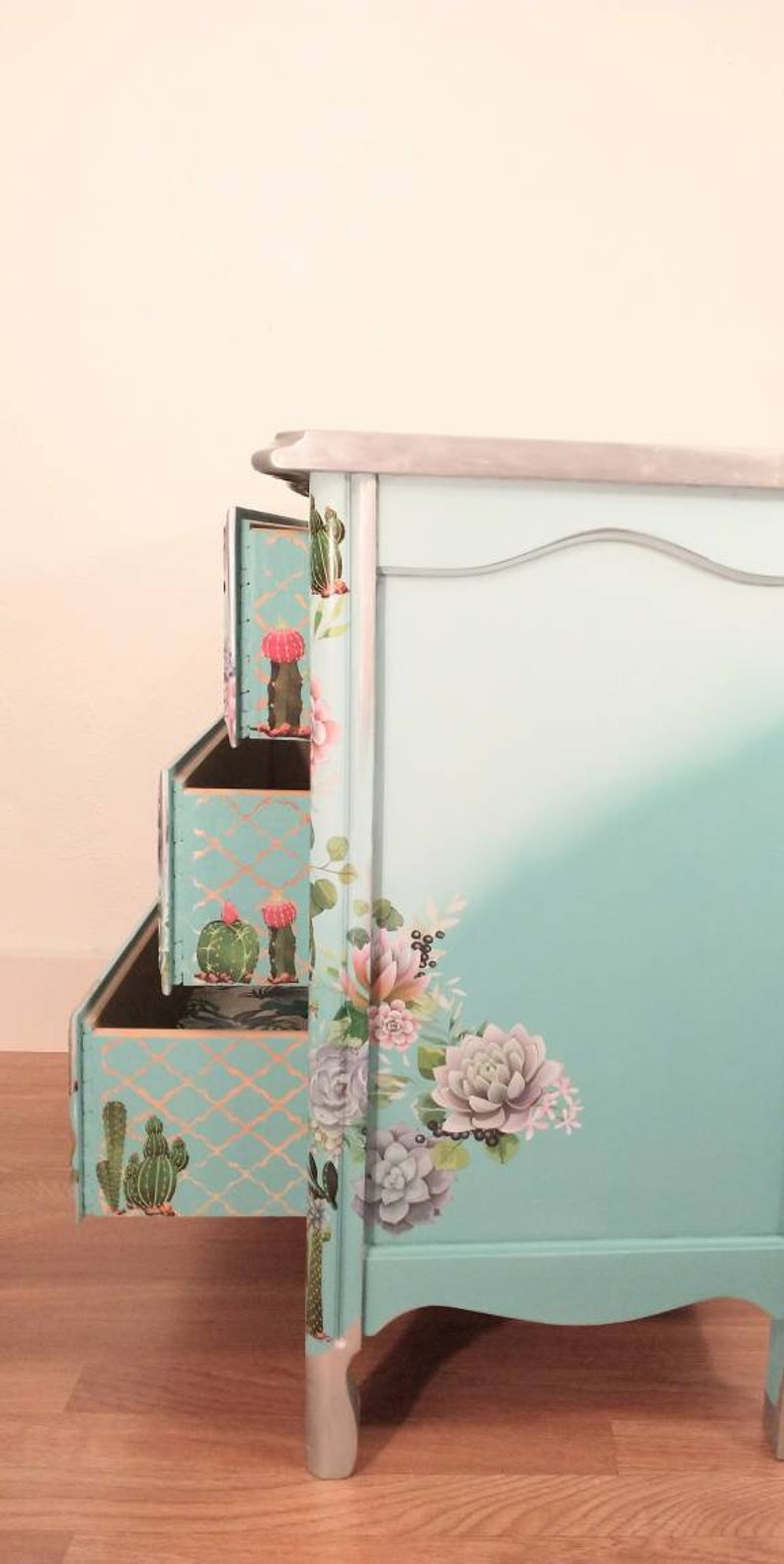 SOLD Epoxy Resin Top/epoxy Dresser/succulent Etsy