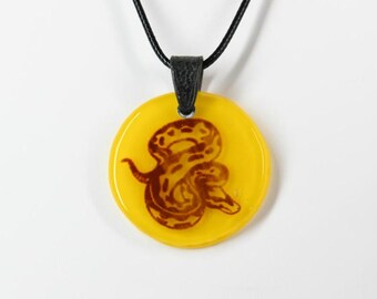 Glass Ball Python Snake Pendant