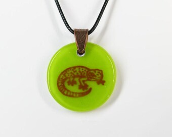 Glass Leopard Gecko Pendant