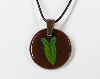 Glass Anthurium Leaf Pendant