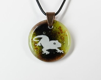 Glass Gecko Pendant